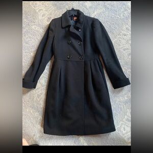 Zara black wool military coat medium